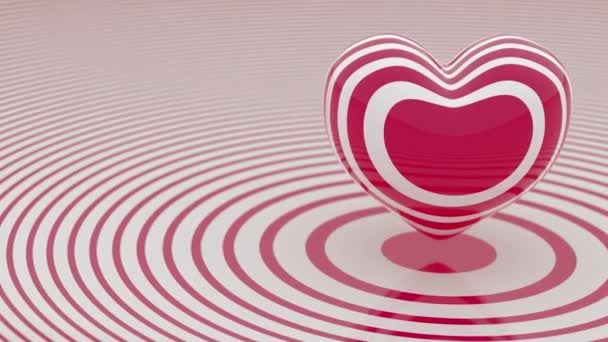 Fondo Divertido Abstracto Del Lazo Inconsútil Con Corazón — Vídeo de stock