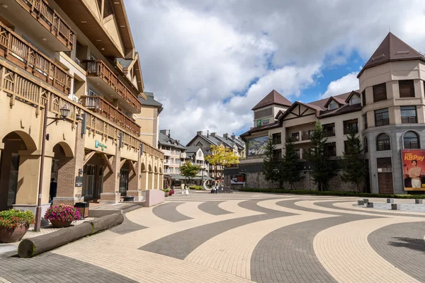 Plaza Del Centro Principal Estación Esquí Alpensia Pyeongchang Corea Del — Foto de Stock