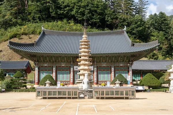 Woljeongsa Tempel Beroemde Negen Verdiepingen Tellende Stenen Pagode Genomen Pyeongchang — Stockfoto