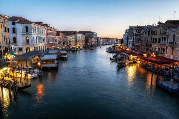 Grand Canal Sunset Viewed Rialto Bridge Venice Italy — Fotografia de Stock