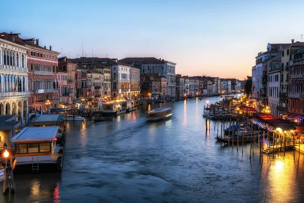 Grand Canal Sunset Viewed Rialto Bridge Venice Italy — Foto de Stock