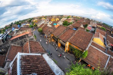 Hoi An Ancient Town viewed from above. Famous UNESCO heritage site in Vietnam
