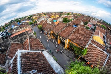 Hoi An Ancient Town viewed from above. Famous UNESCO heritage site in Vietnam