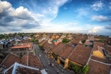 Hoi An Ancient Town viewed from above. Famous UNESCO heritage site in Vietnam