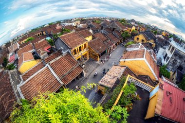 Hoi An Ancient Town viewed from above. Famous UNESCO heritage site in Vietnam