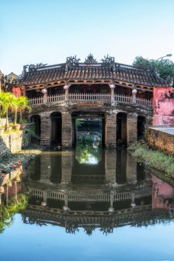 Japanese covered bridge reflections taken in Hoi An Ancient Town, Vietnam