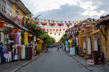 Hoi An Central Market view with various stalls selling seafood to tourist items. Taken in Hoi An, Vietnam on August 13th 2022