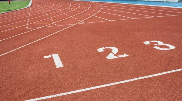 Atletiek bijhouden lane — Stockfoto