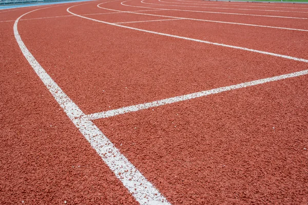 Atletismo Track Lane Feito Com Borracha Laranja — Fotografia de Stock