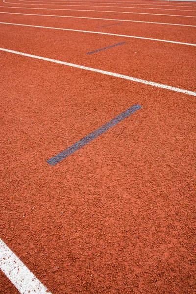 Atletismo Track Lane Feito Com Borracha Laranja — Fotografia de Stock