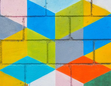 renkli kare Grunge duvara boyalı 