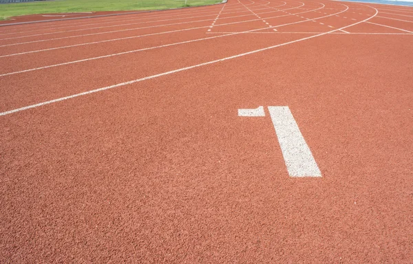 Atletiek bijhouden lane — Stockfoto