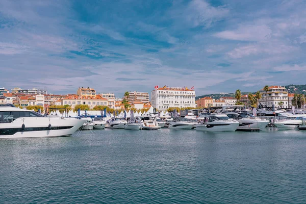 Cannes France 2021 Annual Yacht Show Festival French Riviera Largest — Stock Photo, Image