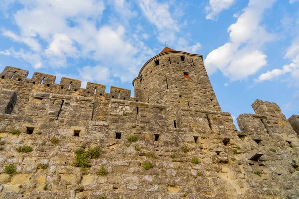 Starożytna Twierdza Carcassonne Francji Zamek Europejski Widok Cytatu Wysokiej Jakości — Zdjęcie stockowe