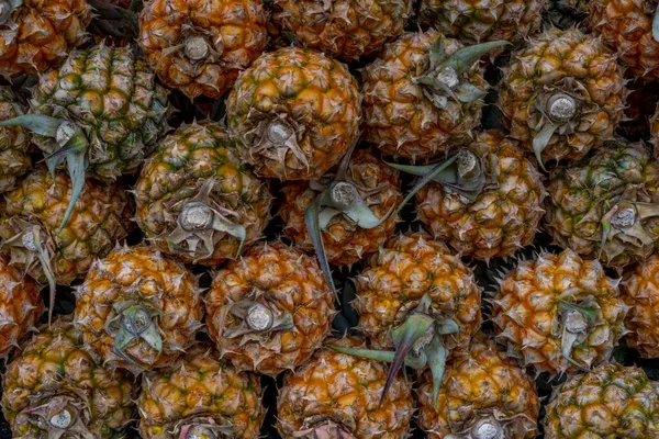 Ripe Pineapple Victoria Sale Market Mauritius Pineapple Texture Background High — Stock Photo, Image