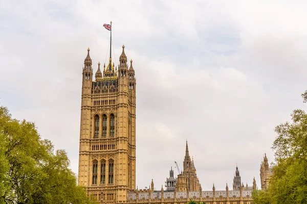 Kilátás Parlament Londoni Házaira Temze Partján Kiváló Minőségű Fénykép — Stock Fotó