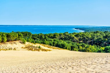 Panoramic view of the the Pyla dune, located in the Arcachon bay in Aquitaine, France. High quality photo