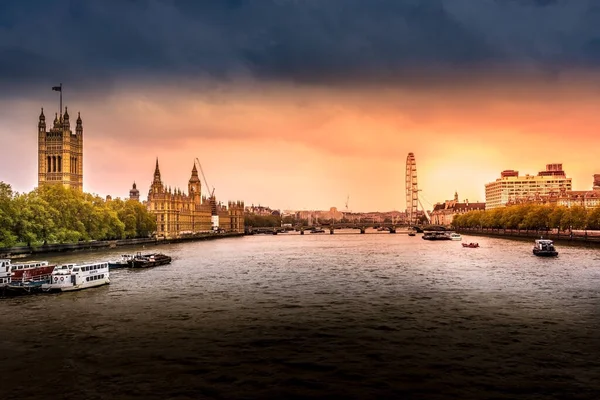 Londres Reino Unido 2022 Vista Panorámica Del Big Ben Las — Foto de Stock