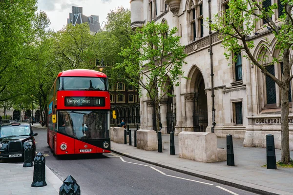 London 2022 Słynny Czerwony Autobus Double Decker Londynie Wysokiej Jakości — Zdjęcie stockowe