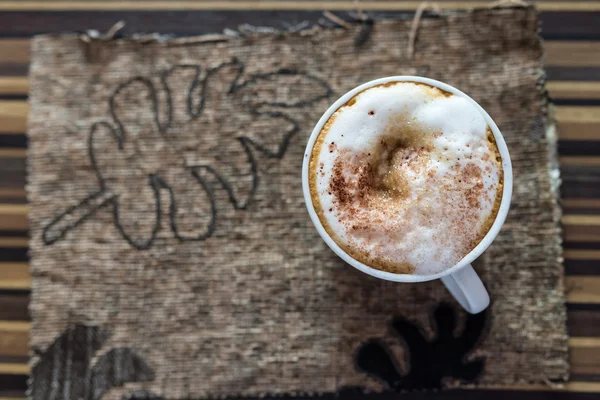cappuccino kahve Üstten Görünüm