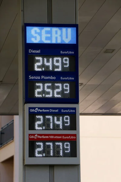 İtalya 'da akaryakıt fiyatlarında rekor artış. Benzin ve mazot litre başına 2 'den fazla. Benzin istasyonu