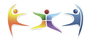 adam sembolleri vektör logo nesneleri degrade renklerde Dance-