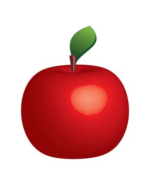 Kırmızı elma 3d - 3d sonuç içinde vektör Kırmızı elma