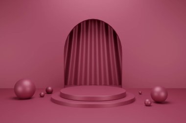 elegant 3d stage podium - pink