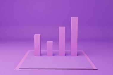 3d-render-stadistic-chart-violet