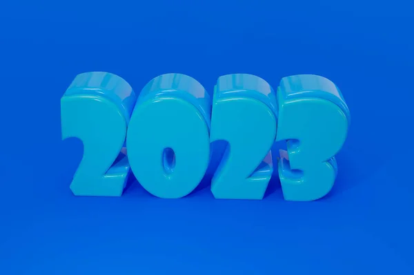 Renderizar Año 2023 Hecho Con Plástico Colores Azul Claro Sobre — Foto de Stock