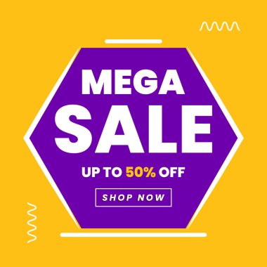 Bir satış afiş şablonunun vektör illüstrasyonu