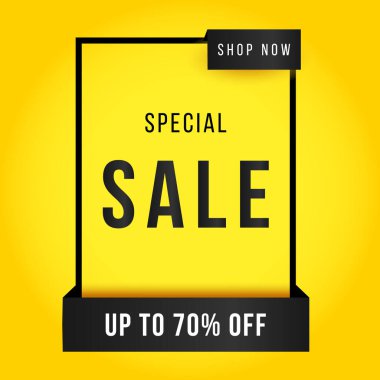 Vektör illüstrasyon satışı afiş şablon tasarımı, büyük satış özel teklifi. Sezon sonu parti geçmişi