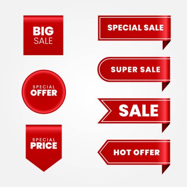 Kırmızı Satılık etiket kümesi
