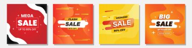 Vektör illüstrasyon set satış afişi