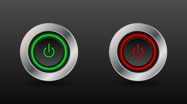 Web simgesi düğmesine basma gücü. koyu renk