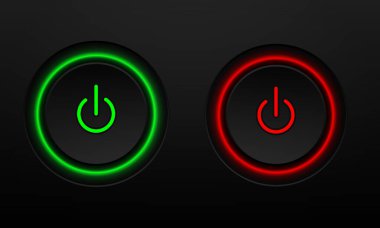 Web simgesi düğmesine basma gücü. koyu renk