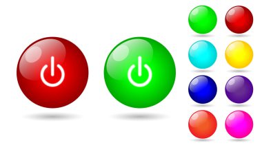 Web simgesi düğmesine basma gücü. Parlak stil