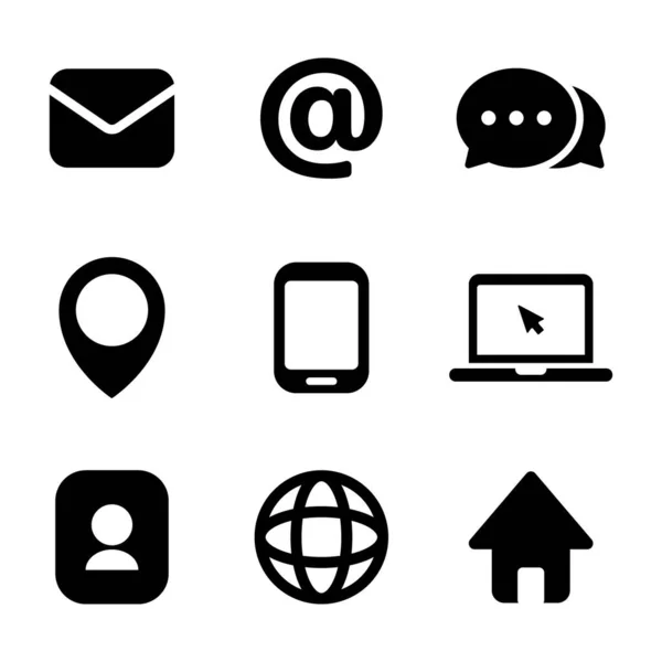 Επικοινωνήστε Μαζί Μας Flat Icon Solid Style Απομονωμένο Εύκολο Αλλάξετε — Διανυσματικό Αρχείο