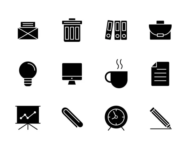 Office Line Icons Set Vector Your Project — Stock Vector