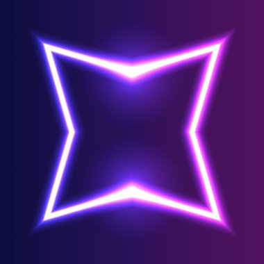Gelecekçi Neon çerçeve sınırı. Mor neon parlayan arkaplan