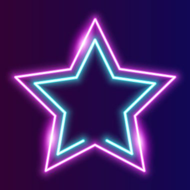 Fütürist teknoloji Neon çerçeve sınırı. Retro neon parlayan arkaplan