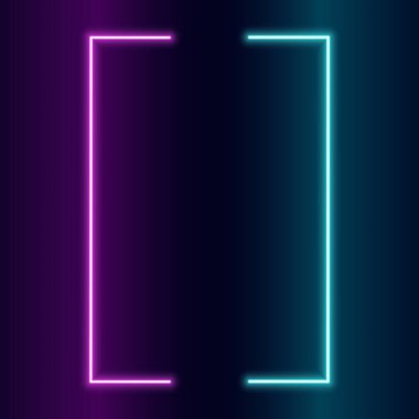 Gelecekçi Neon çerçeve sınırı. Mor neon parlayan arkaplan