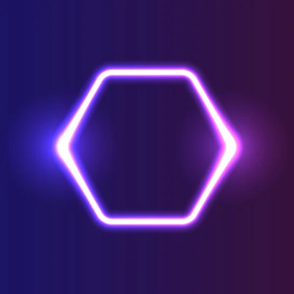 未来的なネオンフレームの境界線 紫ネオン輝く背景 — ストックベクタ