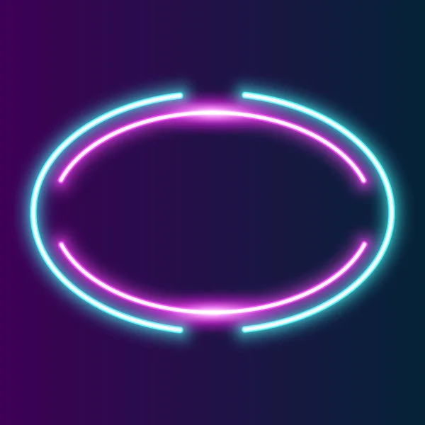 Futuristic Technology Neon Frame Border Retro Neon Glowing Background — Vetor de Stock