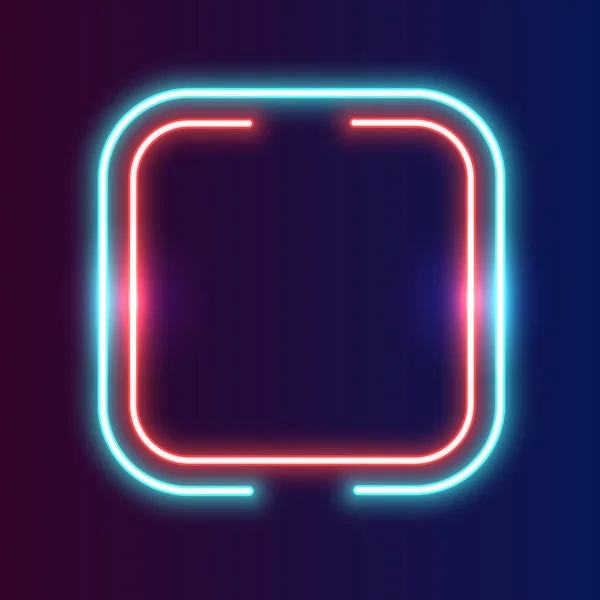 Futuristic Technology Neon Frame Border Retro Neon Glowing Background — Image vectorielle