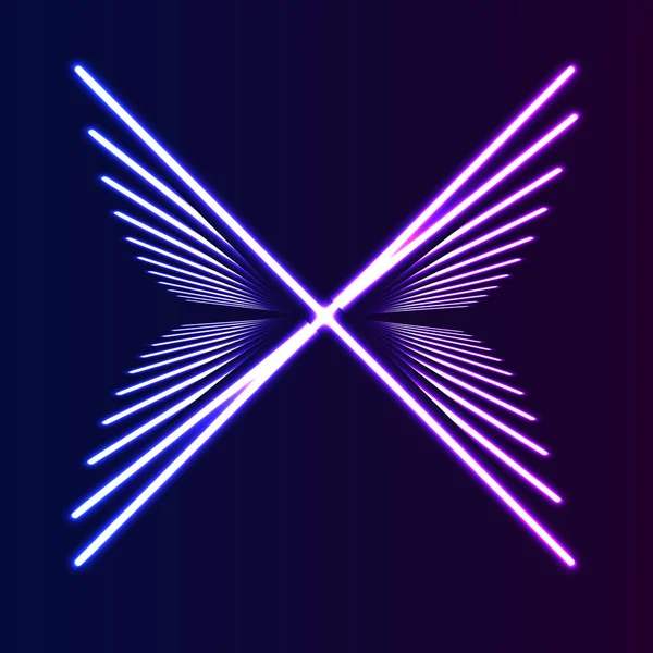 Futuristic Neon Wing Blue Neon Glowing Background — ストックベクタ