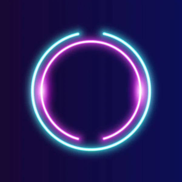 Futuristic Technology Neon Frame Border Retro Neon Glowing Background — Vetor de Stock