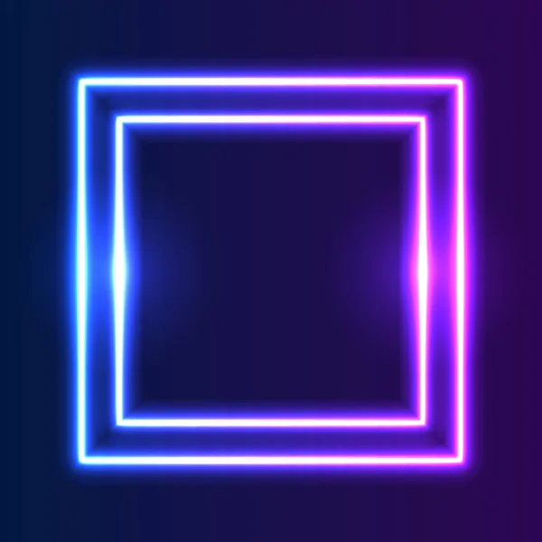 Futuristic Technology Neon Frame Border Retro Neon Glowing Background — ストックベクタ