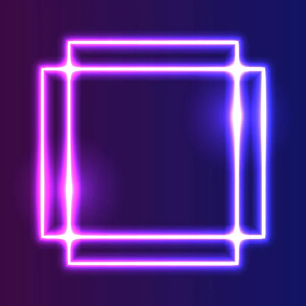 Futuristic Technology Neon Frame Border Retro Neon Glowing Background — Archivo Imágenes Vectoriales