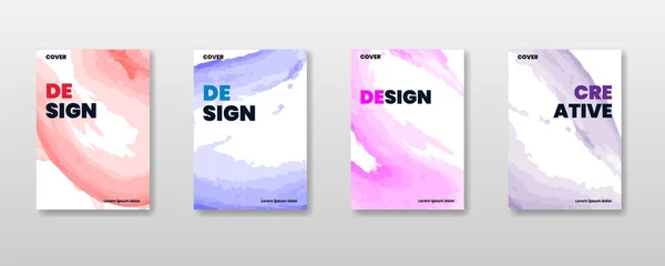 Water Color Company Book Cover Design Template Adaptable Brochures Annual — Stok Vektör